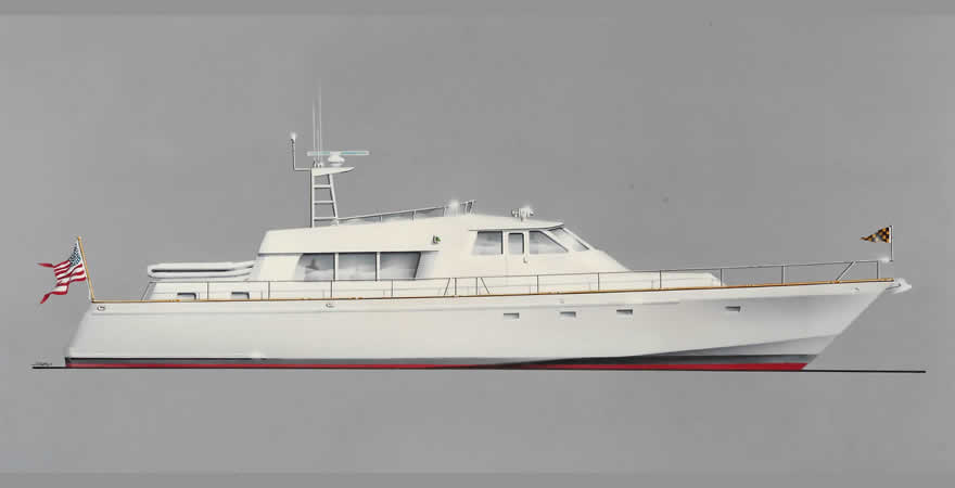 Ray Hunt Design 78' Custom Yacht Fast Long Range Cruiser